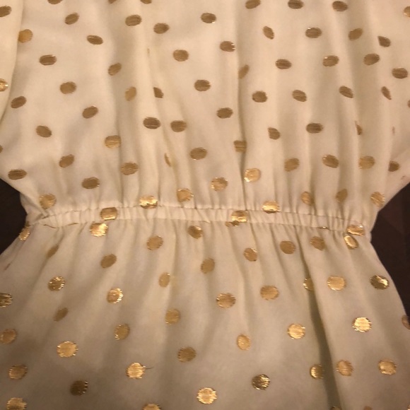 Thread Social | Dresses | Yellow And Gold Polka Dot Mini Dress With ...